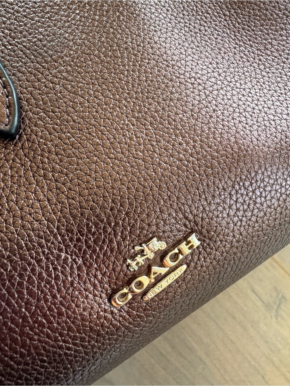 Coach Pebbled Leather Market Tote Bag in Burgundy - Picture 3 of 13